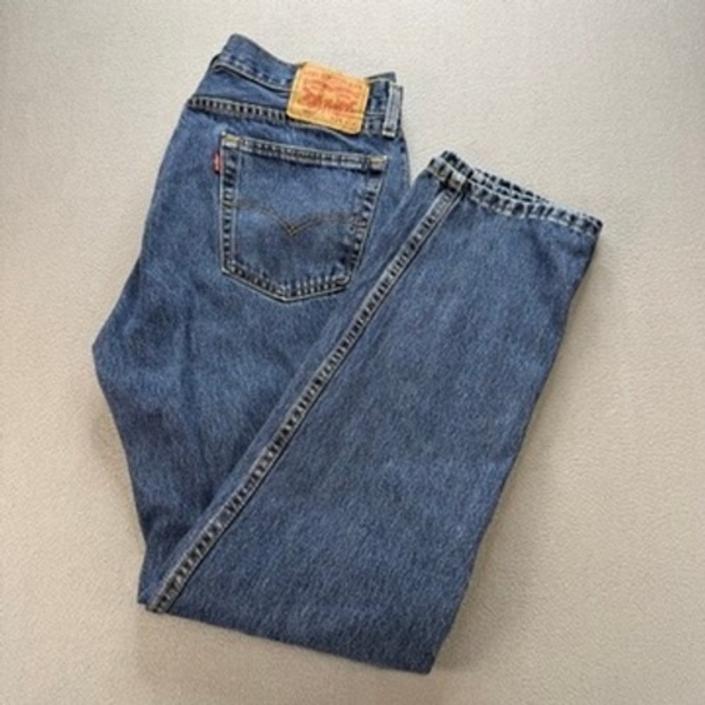 Levis 505 Regular Fit Denim Pants Mens 34x34 (FIT‎ 35x32) Blue Classic Workwear